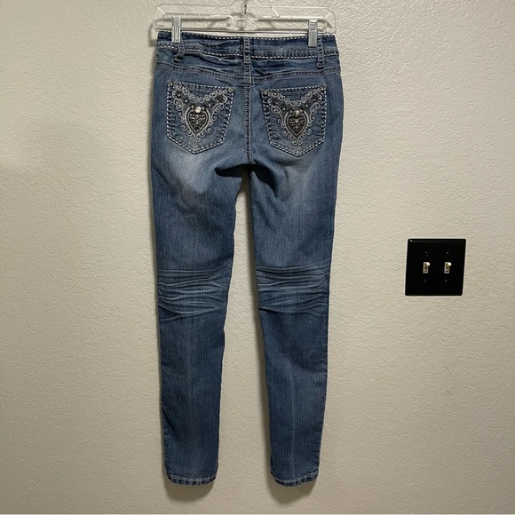 VTG Y2K 90s 2b Bebe Embelished Skinny Jeans Size 26 - Picture 6 of 7